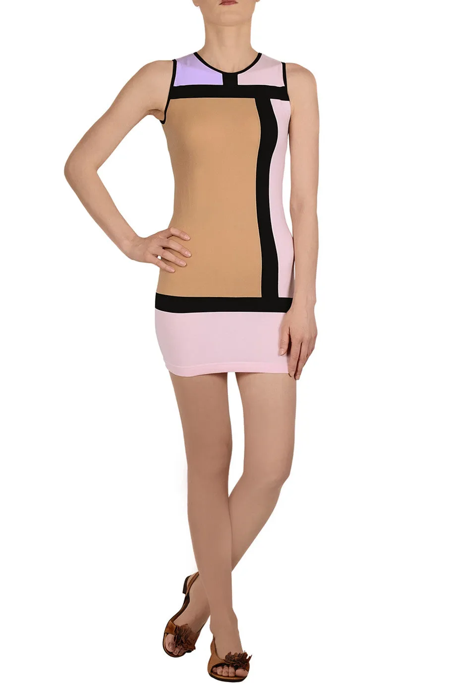 EMILIO CAVALLINI SHERYLIN Color Block Dress