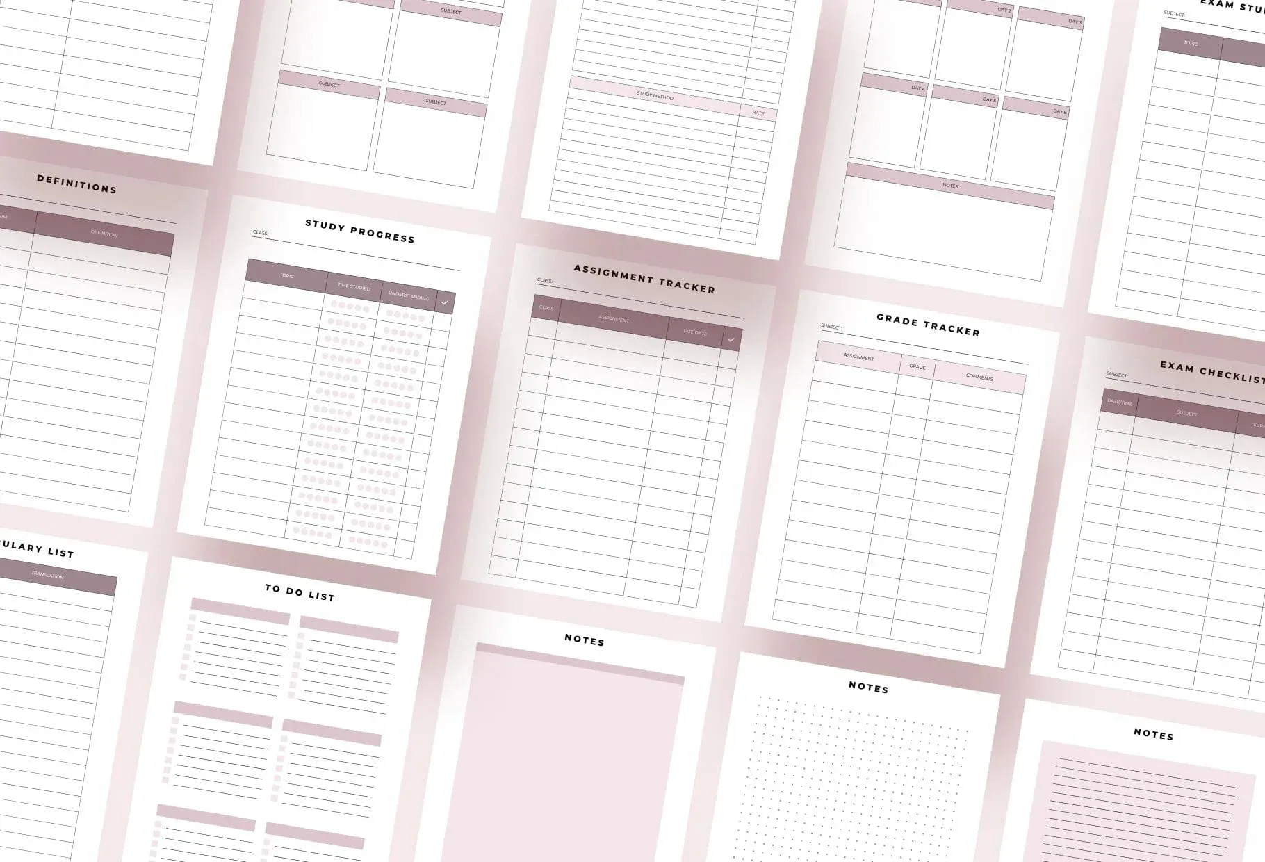 Exam Preparation Planner Canva Template A4 Size