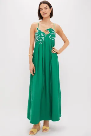 Exclusive Green Fish Top Maxi Dress