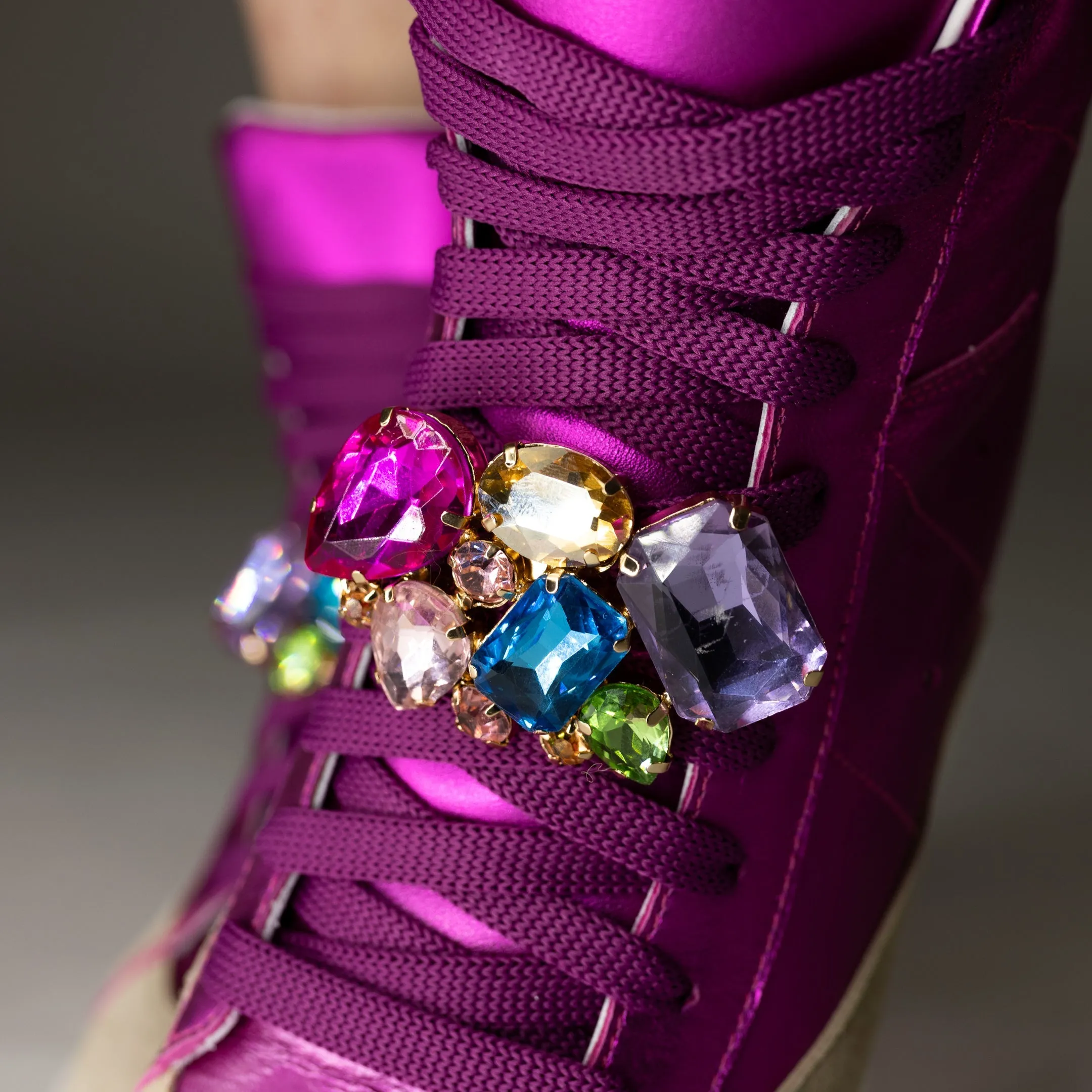 Fearless Queen Fuschia Metallic Wedge Sneaker