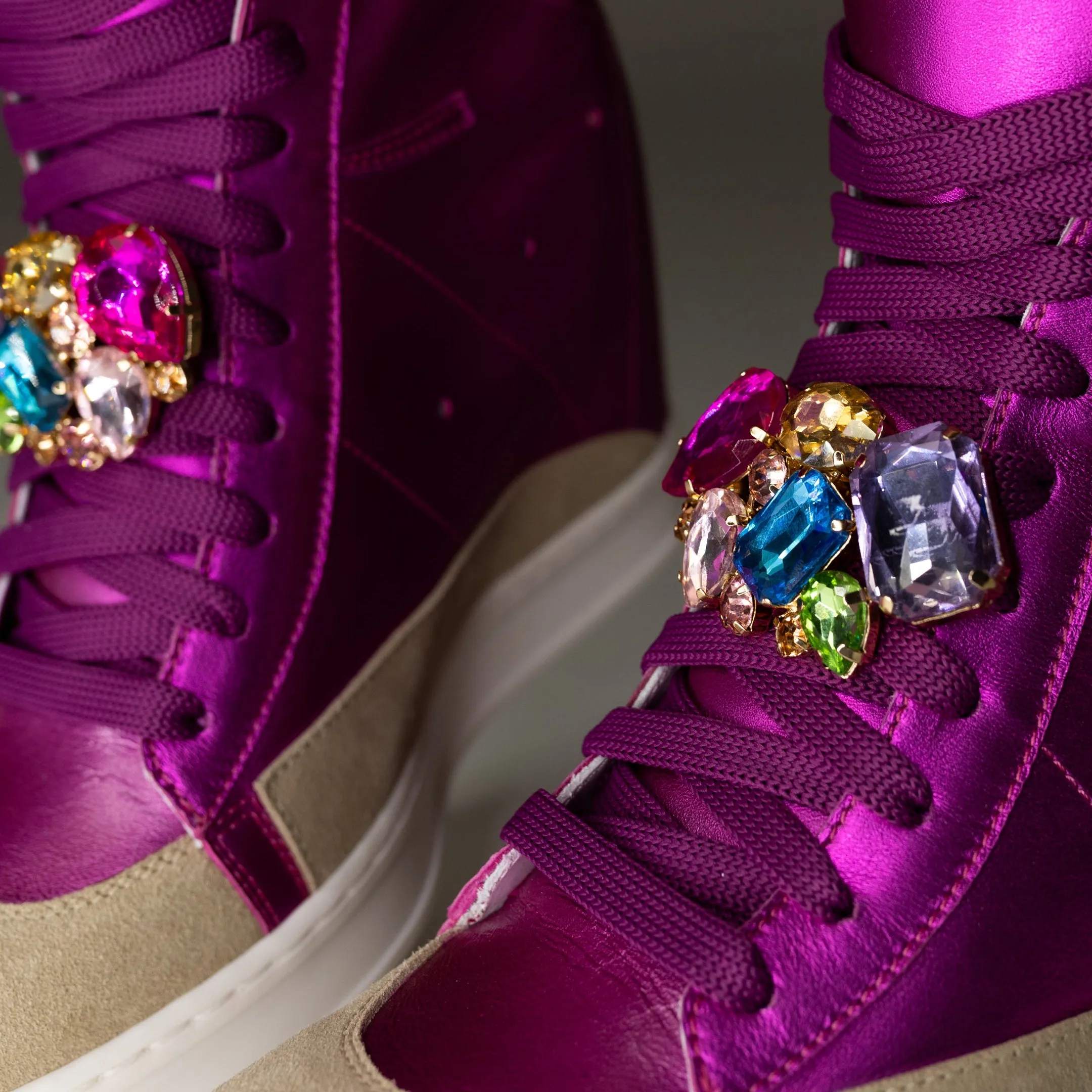 Fearless Queen Fuschia Metallic Wedge Sneaker