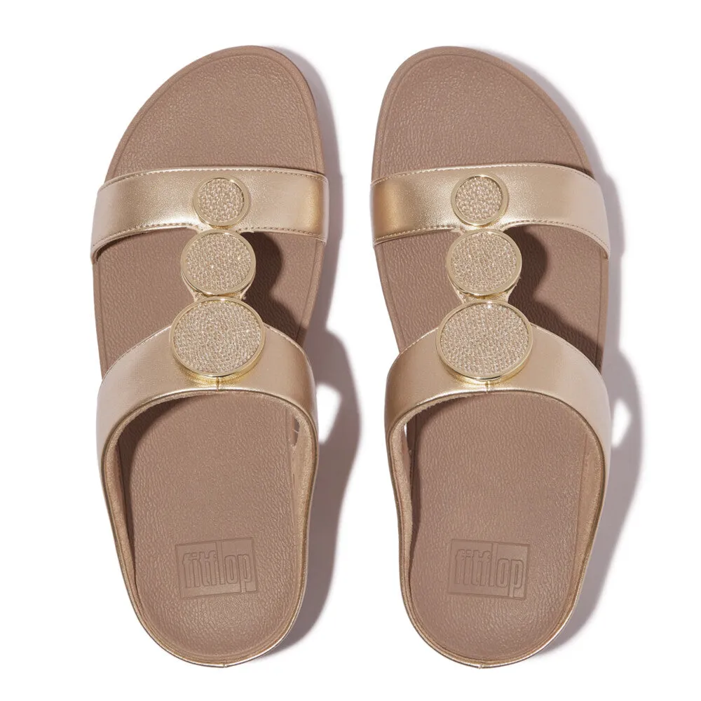 FitFlop Halo Bead-Circle Metallic H-Bar Slides