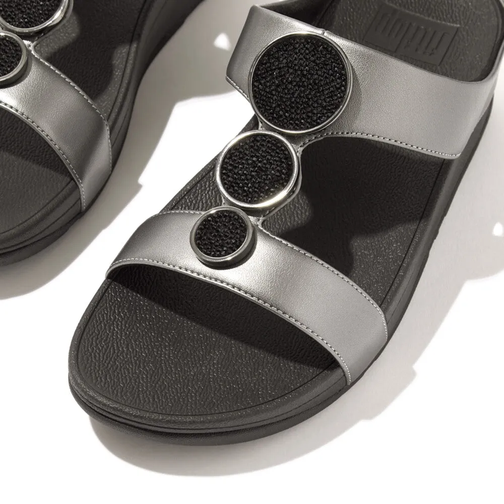 FitFlop Halo Bead-Circle Metallic H-Bar Slides