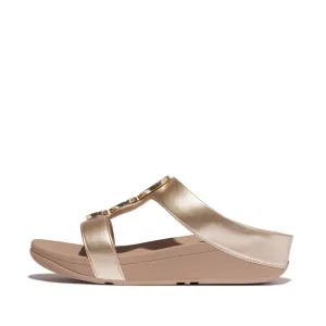 FitFlop Halo Bead-Circle Metallic H-Bar Slides