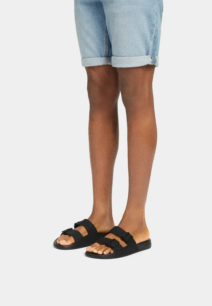 FitFlop IQUSHION Mens Two-Bar Buckle Slides