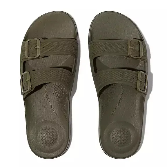 FitFlop IQUSHION Mens Two-Bar Buckle Slides