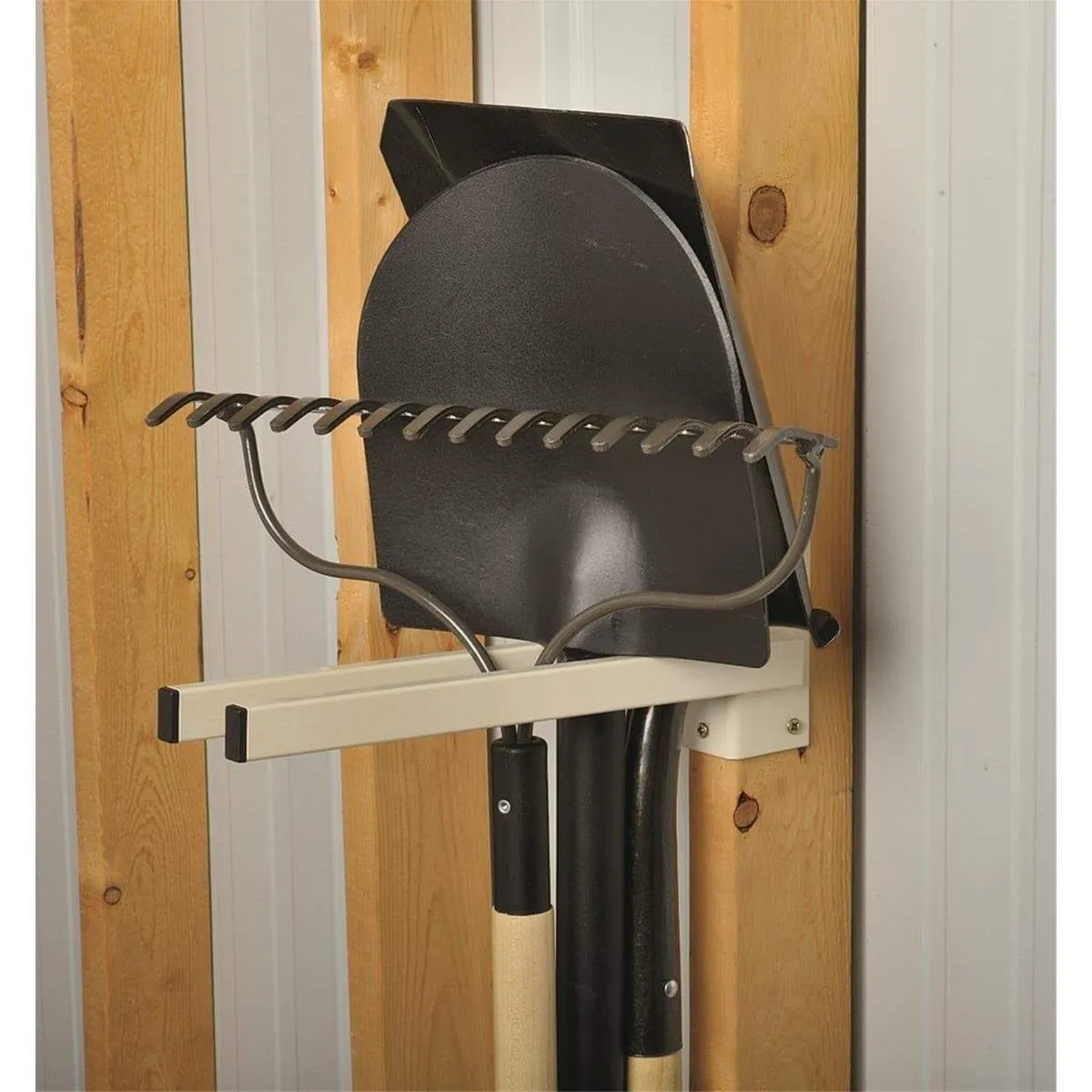 GEMPLER'S 14.5" L Heavy-Duty Two-Tine Stud-Mount Tool Rack for Unfinished Shed Garage & Shop Walls - Securely Hang and Store Shovels Garden Rakes Hose Pipes Brooms Spades Coils & General Work Tools