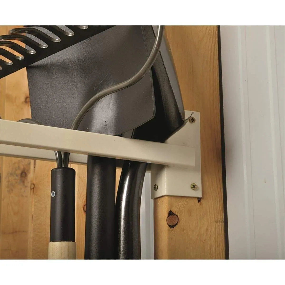 GEMPLER'S 14.5" L Heavy-Duty Two-Tine Stud-Mount Tool Rack for Unfinished Shed Garage & Shop Walls - Securely Hang and Store Shovels Garden Rakes Hose Pipes Brooms Spades Coils & General Work Tools