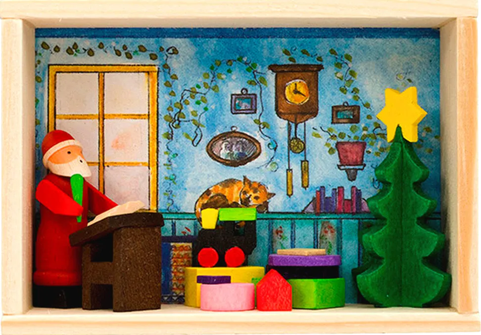 German Matchbox Scene: Santa's Wish List