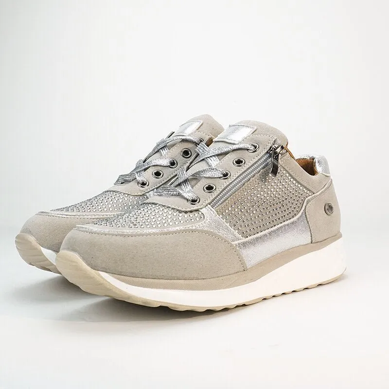 GS Ergo Walk | Ergonomische vrouwen sneaker met glitter detail en rits