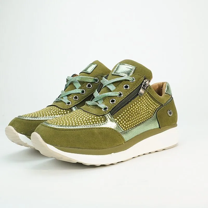 GS Ergo Walk | Ergonomische vrouwen sneaker met glitter detail en rits