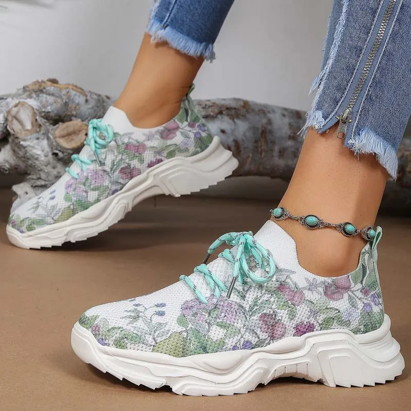 GS Flower Walk | Brede sneakers met bloemenpatroon voor dames