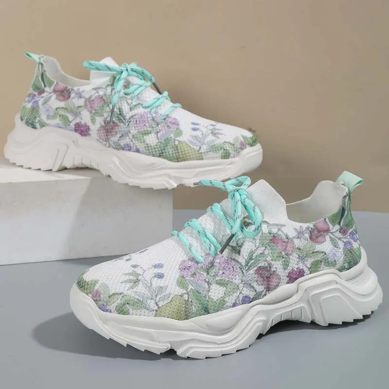GS Flower Walk | Brede sneakers met bloemenpatroon voor dames