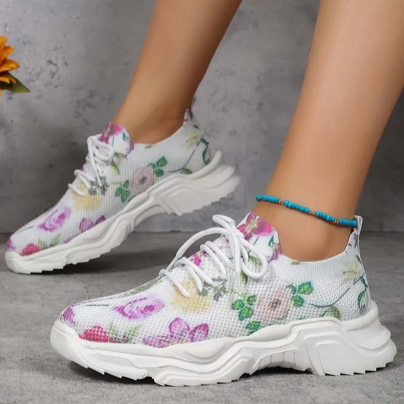 GS Flower Walk | Brede sneakers met bloemenpatroon voor dames
