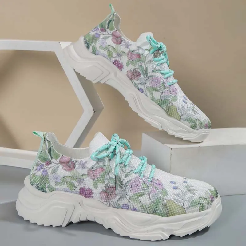 GS Flower Walk | Brede sneakers met bloemenpatroon voor dames