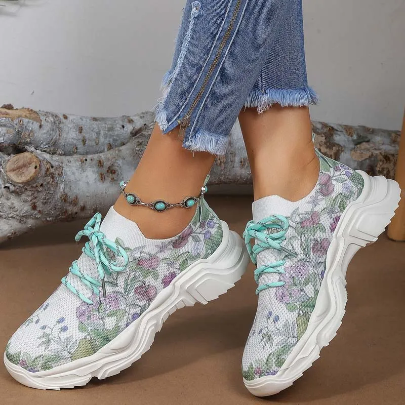 GS Flower Walk | Brede sneakers met bloemenpatroon voor dames