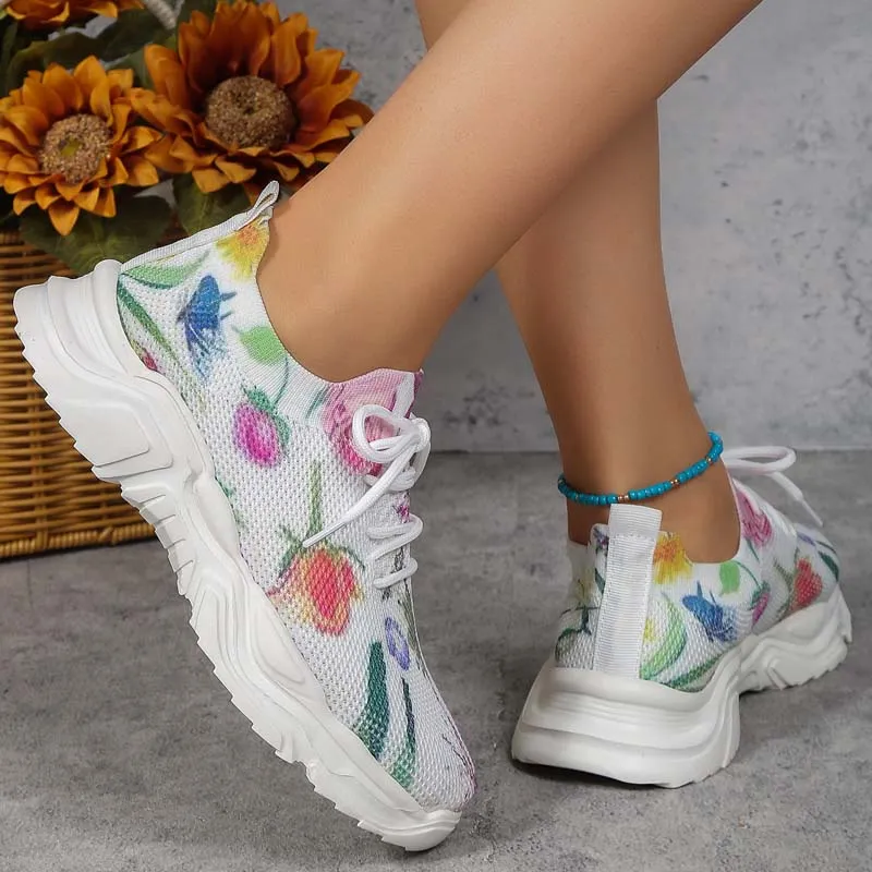 GS Flower Walk | Brede sneakers met bloemenpatroon voor dames