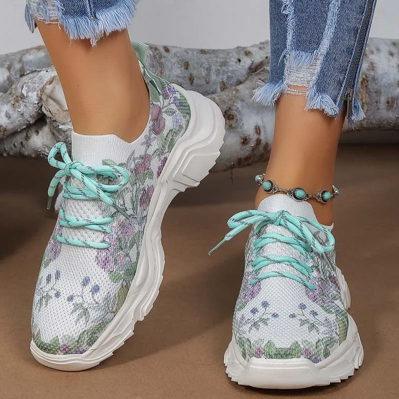GS Flower Walk | Brede sneakers met bloemenpatroon voor dames