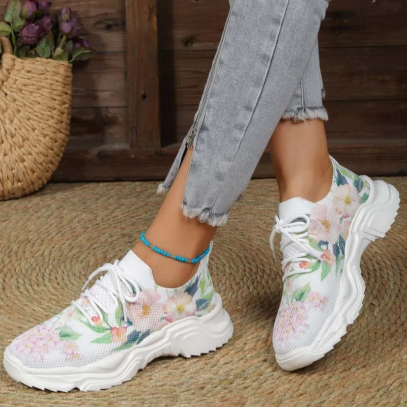 GS Flower Walk | Brede sneakers met bloemenpatroon voor dames
