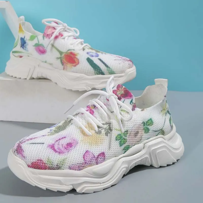 GS Flower Walk | Brede sneakers met bloemenpatroon voor dames
