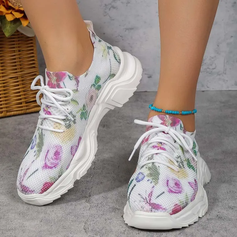 GS Flower Walk | Brede sneakers met bloemenpatroon voor dames
