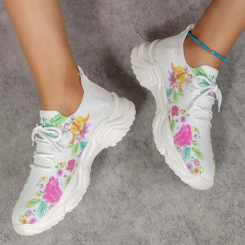 GS Flower Walk | Brede sneakers met bloemenpatroon voor dames
