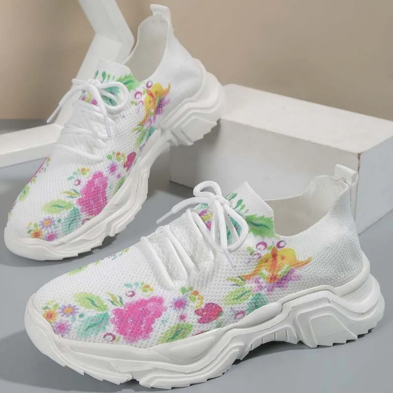 GS Flower Walk | Brede sneakers met bloemenpatroon voor dames