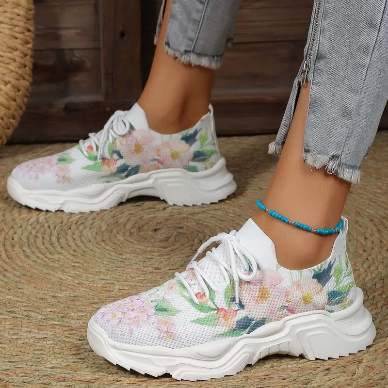 GS Flower Walk | Brede sneakers met bloemenpatroon voor dames