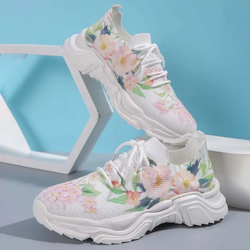 GS Flower Walk | Brede sneakers met bloemenpatroon voor dames
