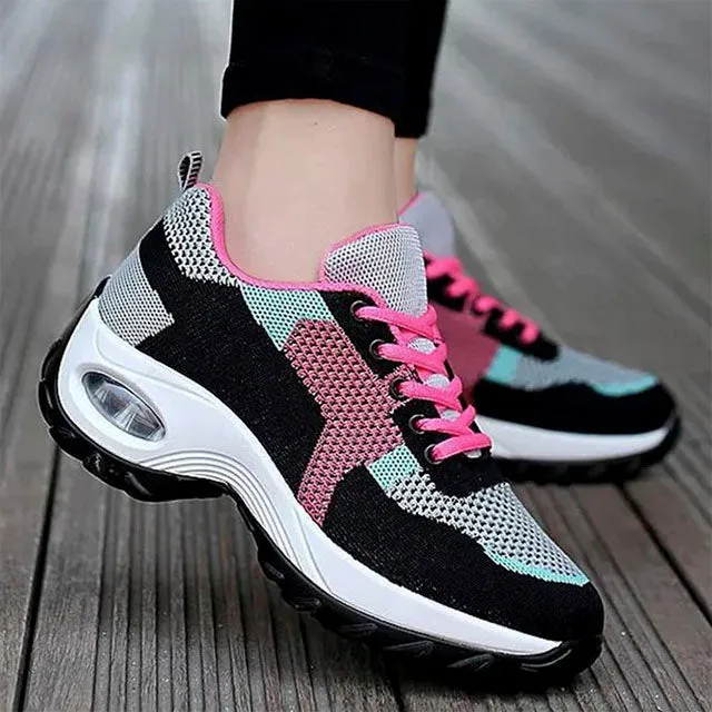 GS Ultra Walk Air | Sportieve sneakers met dempende zool en color block print voor dames