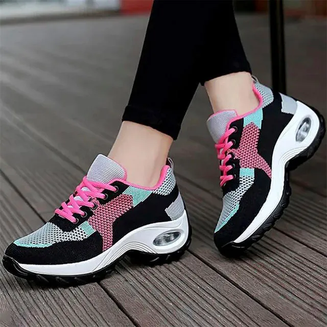 GS Ultra Walk Air | Sportieve sneakers met dempende zool en color block print voor dames