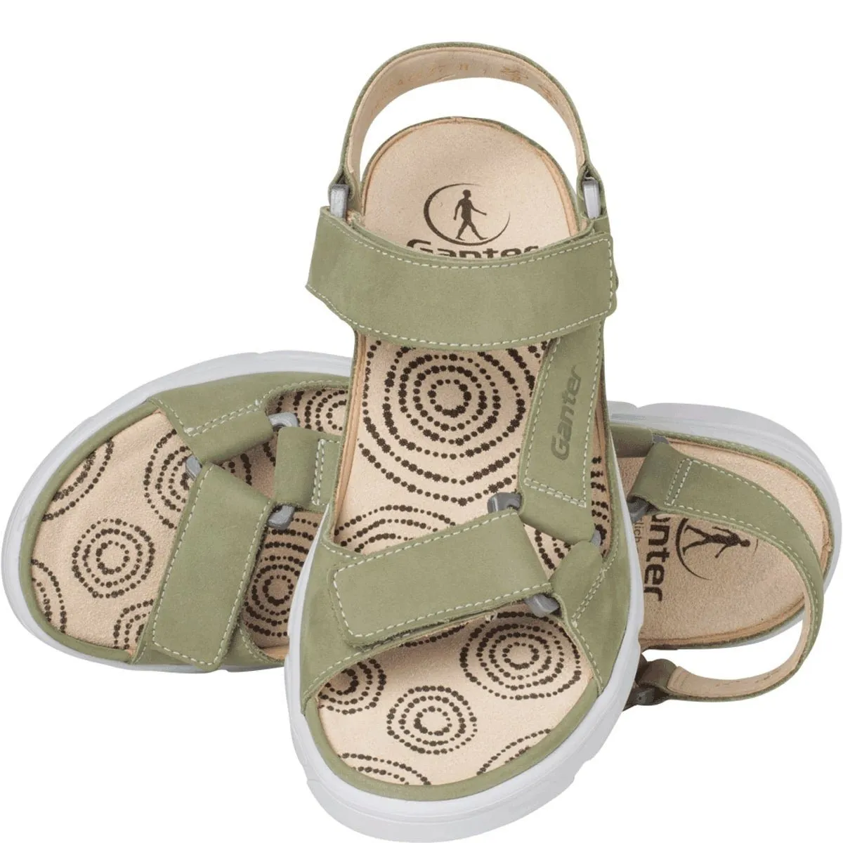 'Halina' women's wide fit (H) sandal - green