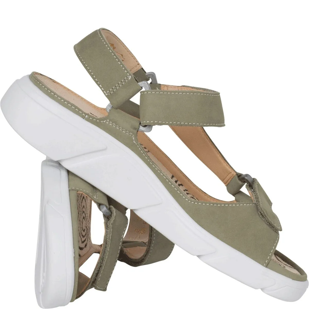 'Halina' women's wide fit (H) sandal - green