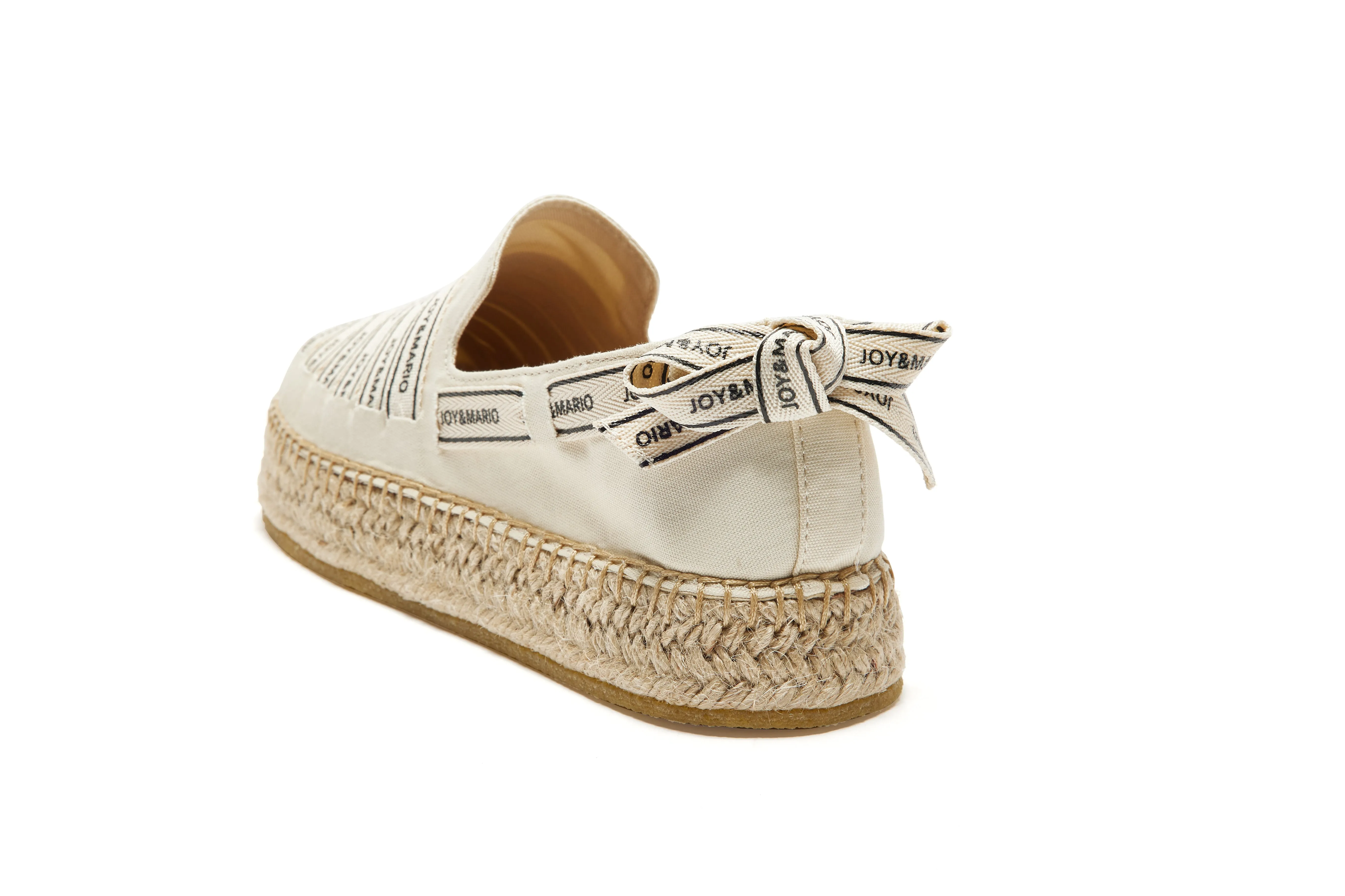 Handmade Women’s Slip-On Espadrille Canvas Loafers Flats in Beige-72215W