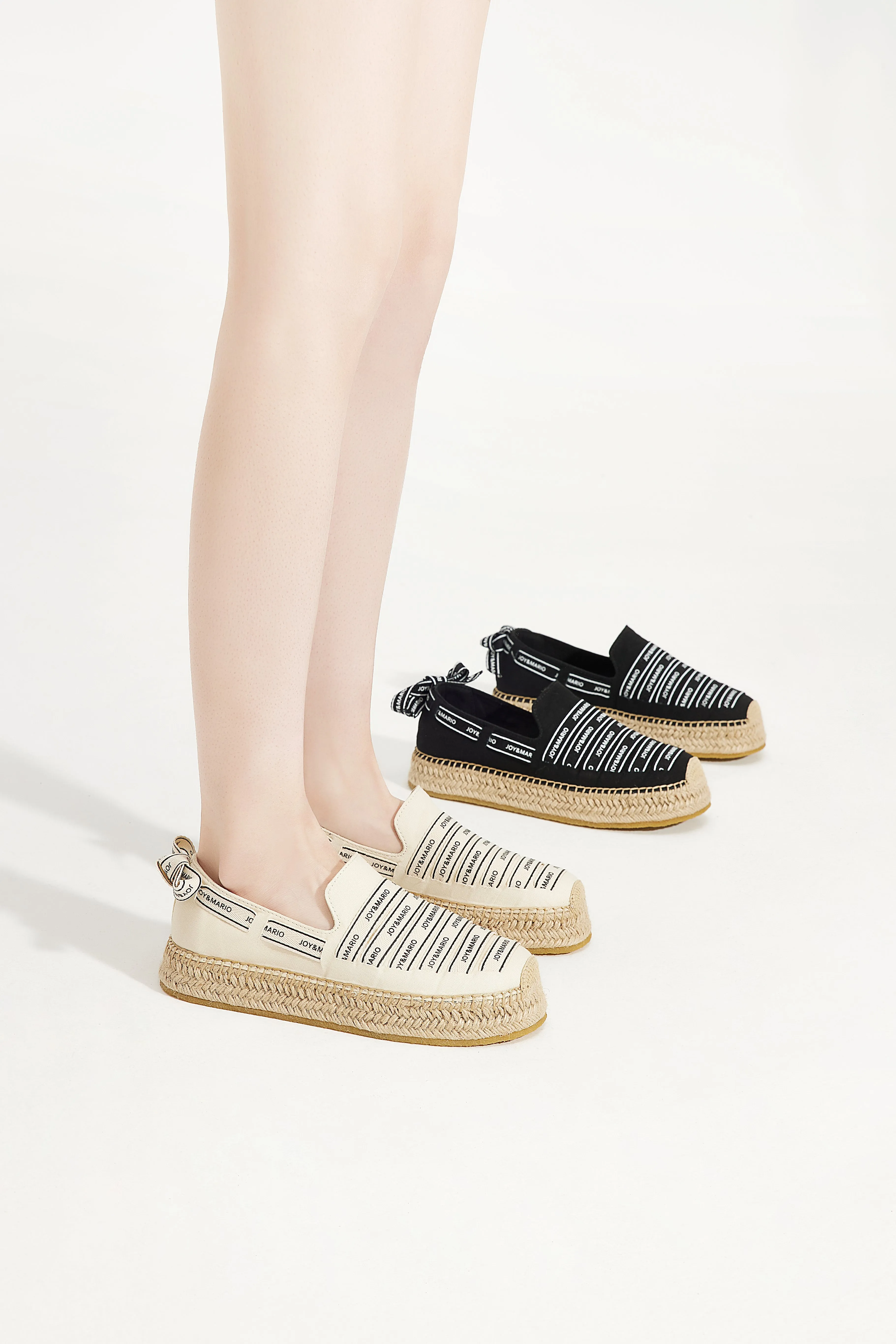Handmade Women’s Slip-On Espadrille Canvas Loafers Flats in Beige-72215W