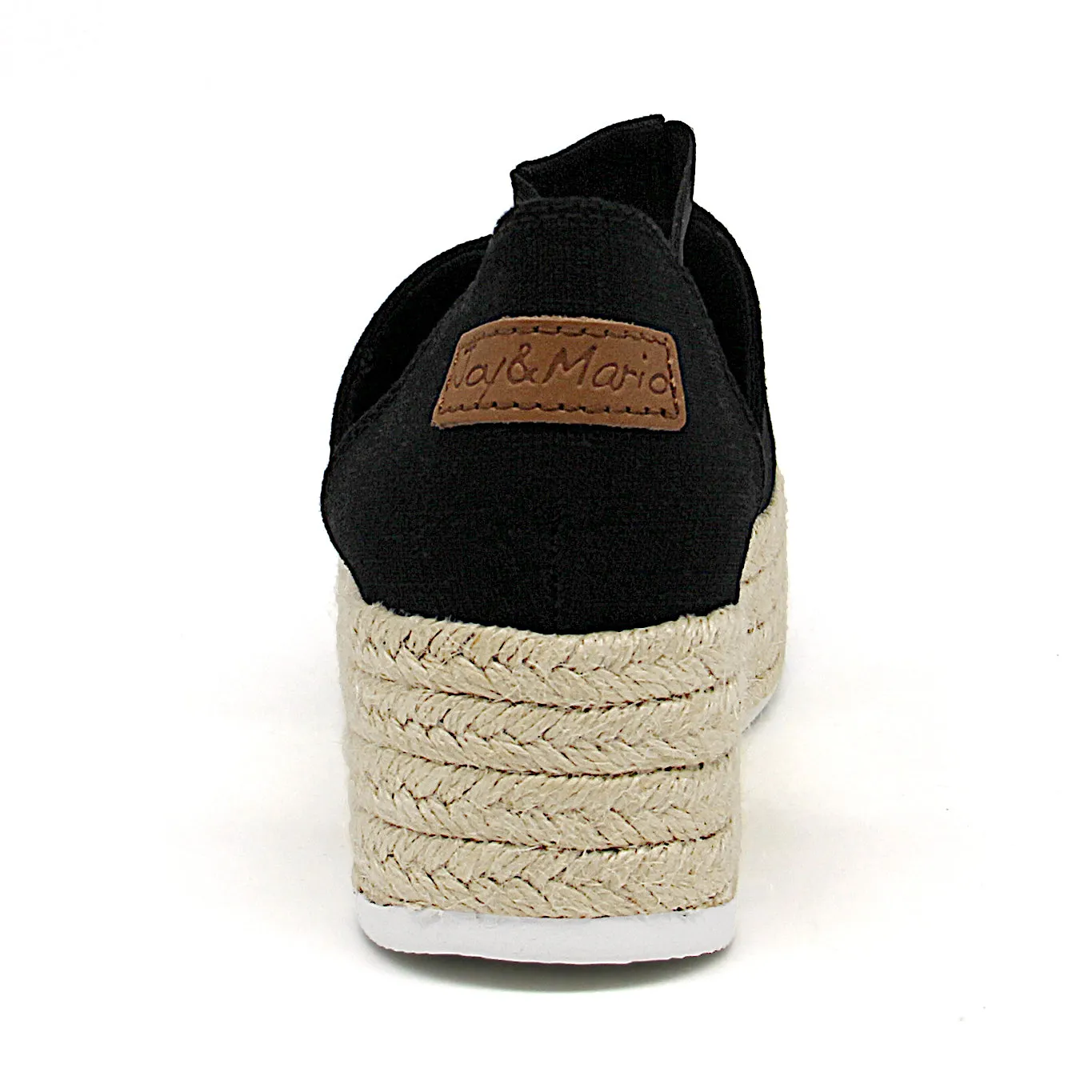 Handmade Women’s Slip-On Espadrille Linen Loafers Wedges-AE006W