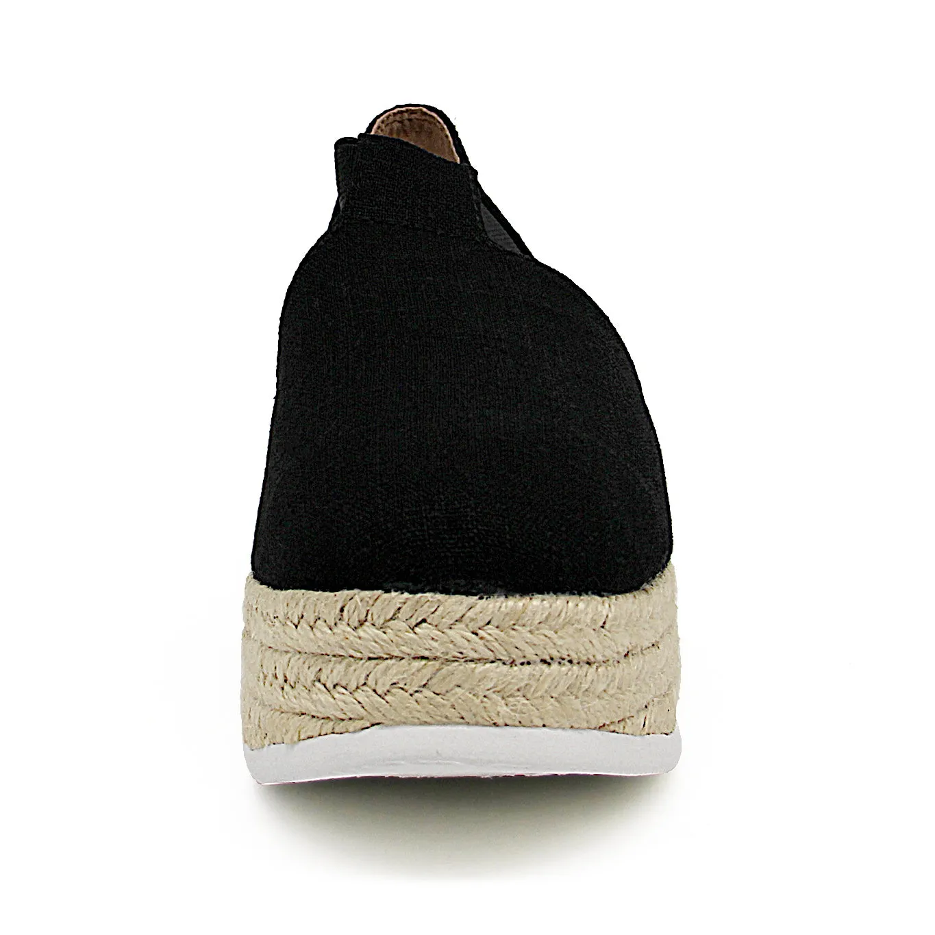 Handmade Women’s Slip-On Espadrille Linen Loafers Wedges-AE006W