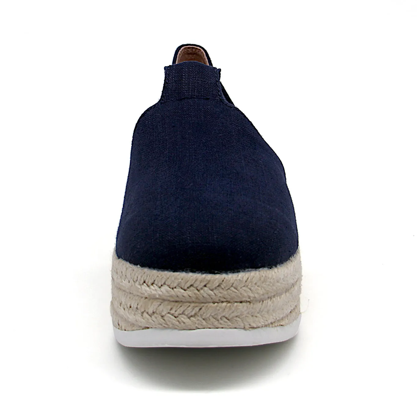 Handmade Women’s Slip-On Espadrille Linen Loafers Wedges-AE006W