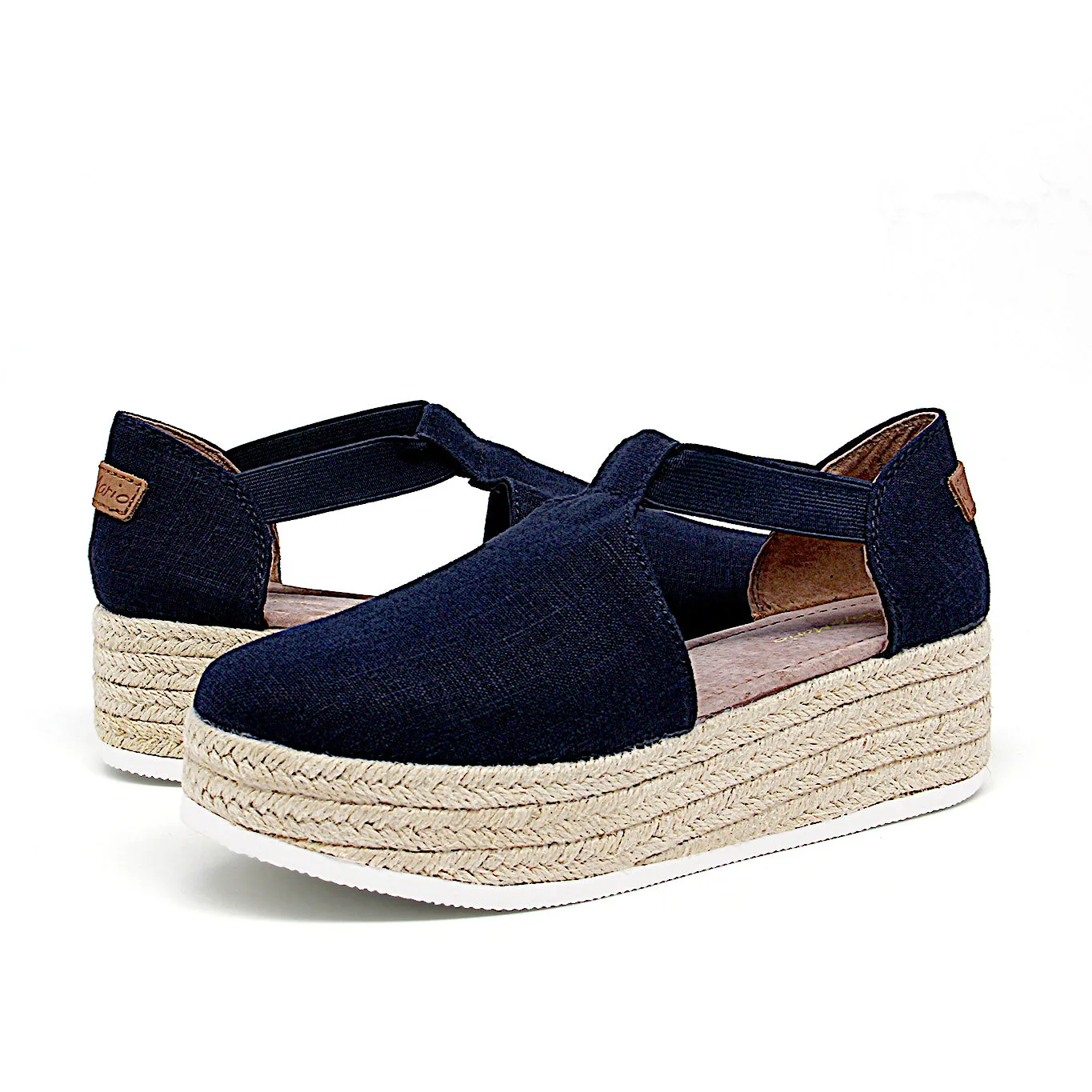 Handmade Women’s Slip-On Espadrille Linen Loafers Wedges-AE006W