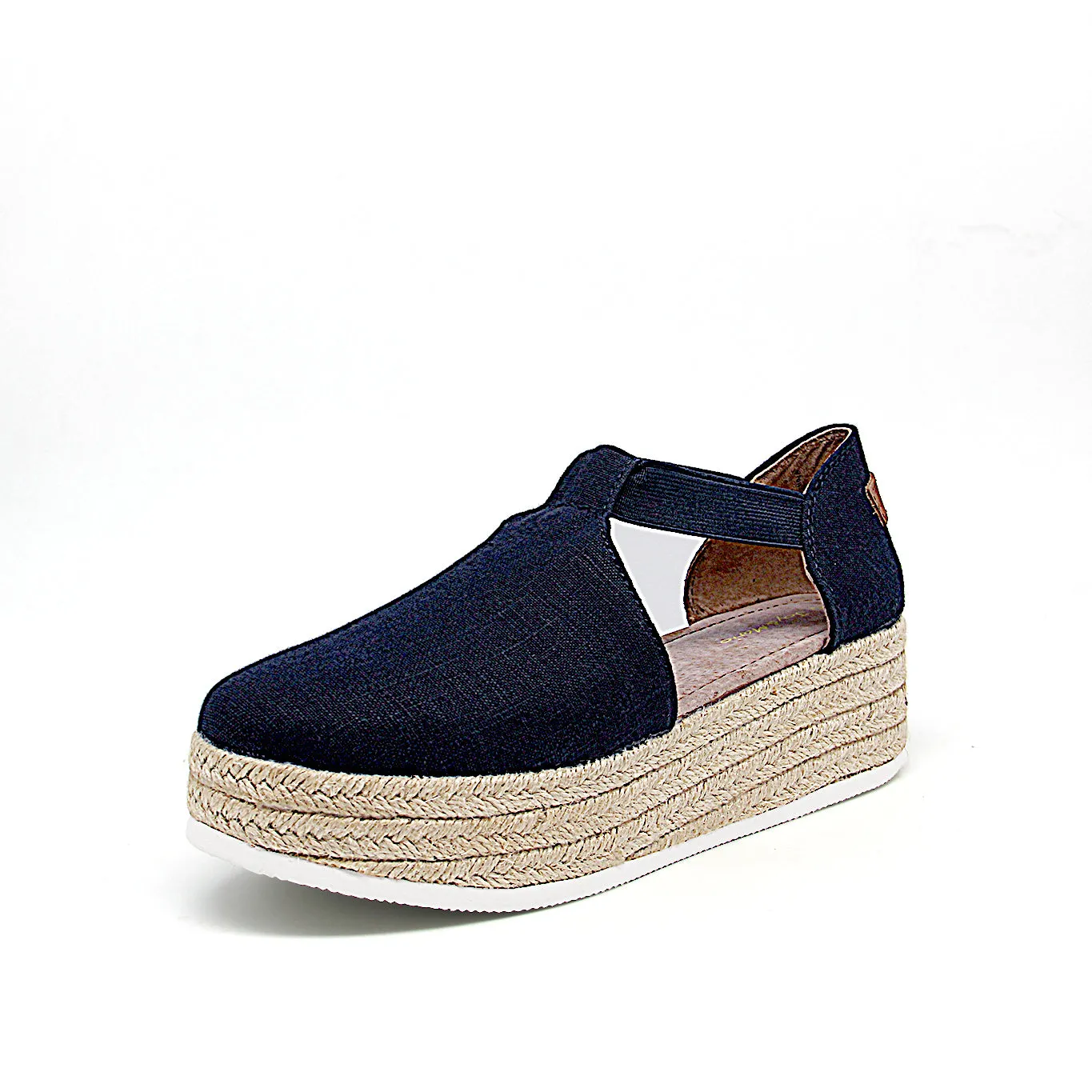 Handmade Women’s Slip-On Espadrille Linen Loafers Wedges-AE006W