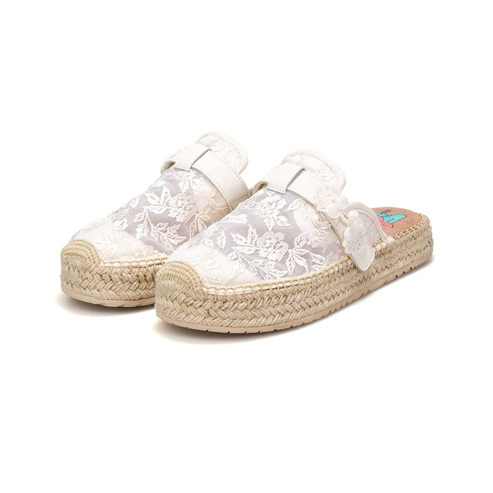 Handmade Women’s Slip-On Espadrille Mesh Sandels-05759W