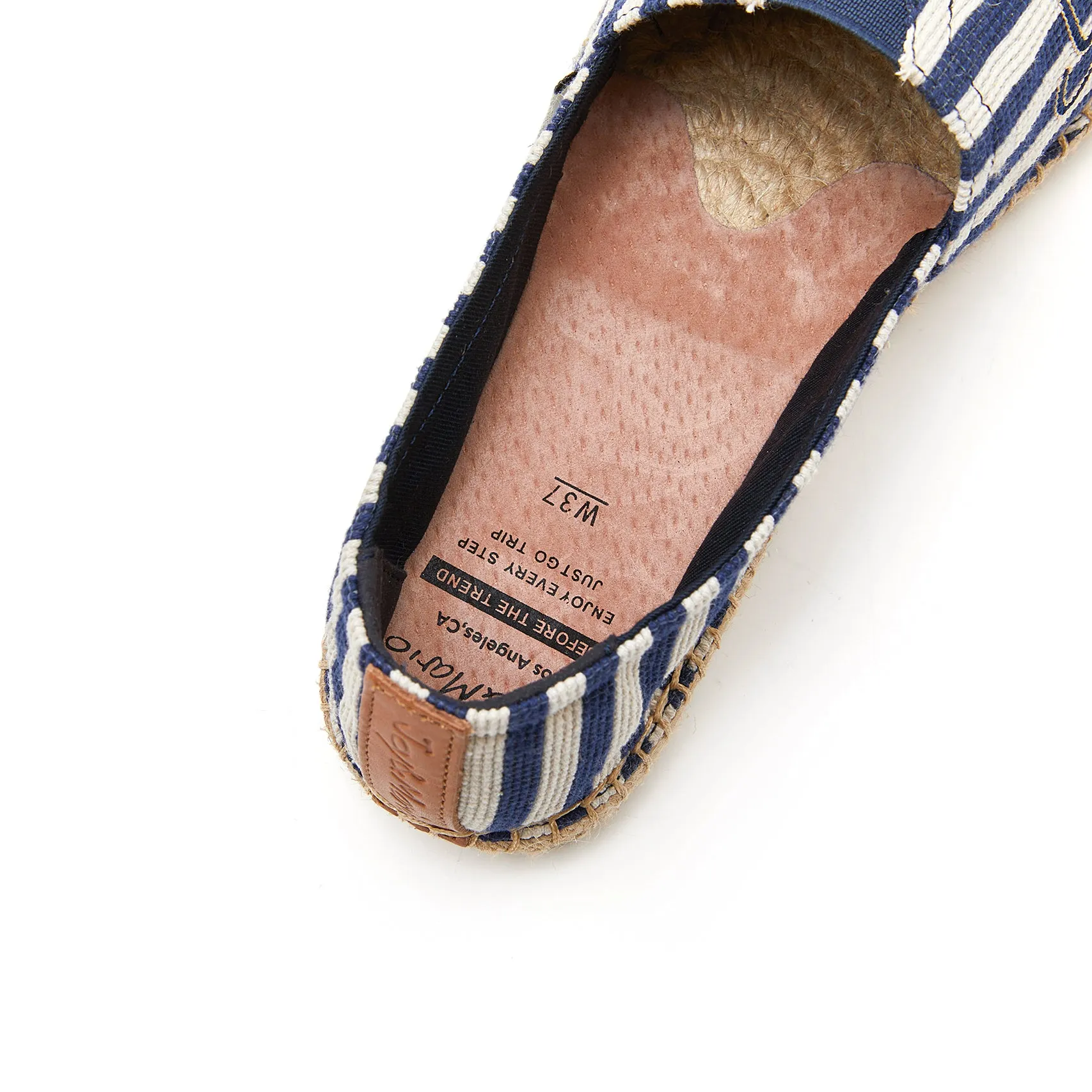 Handmade Women’s Slip-On Espadrille Stripe Flats-05325W