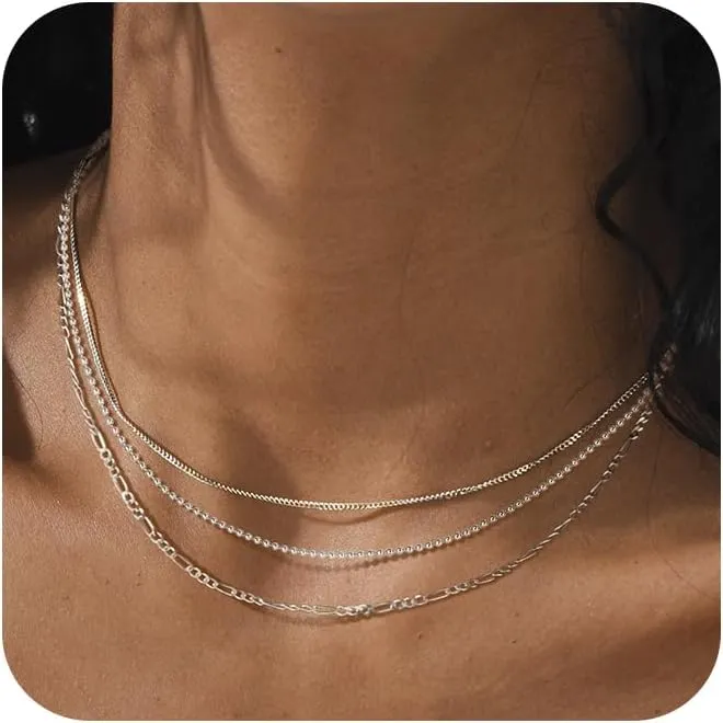Herringbone Necklace for Women,Dainty Gold Necklace,14k Gold Plated Snake,Gold Chain Choker Necklaces,Simple Gold Layered Necklaces,Gold Jewelry Gift for Women