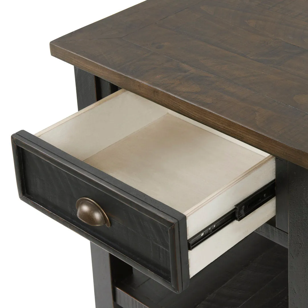Holliman End Table with Storage Lark Manor™ Color: Black/Brown