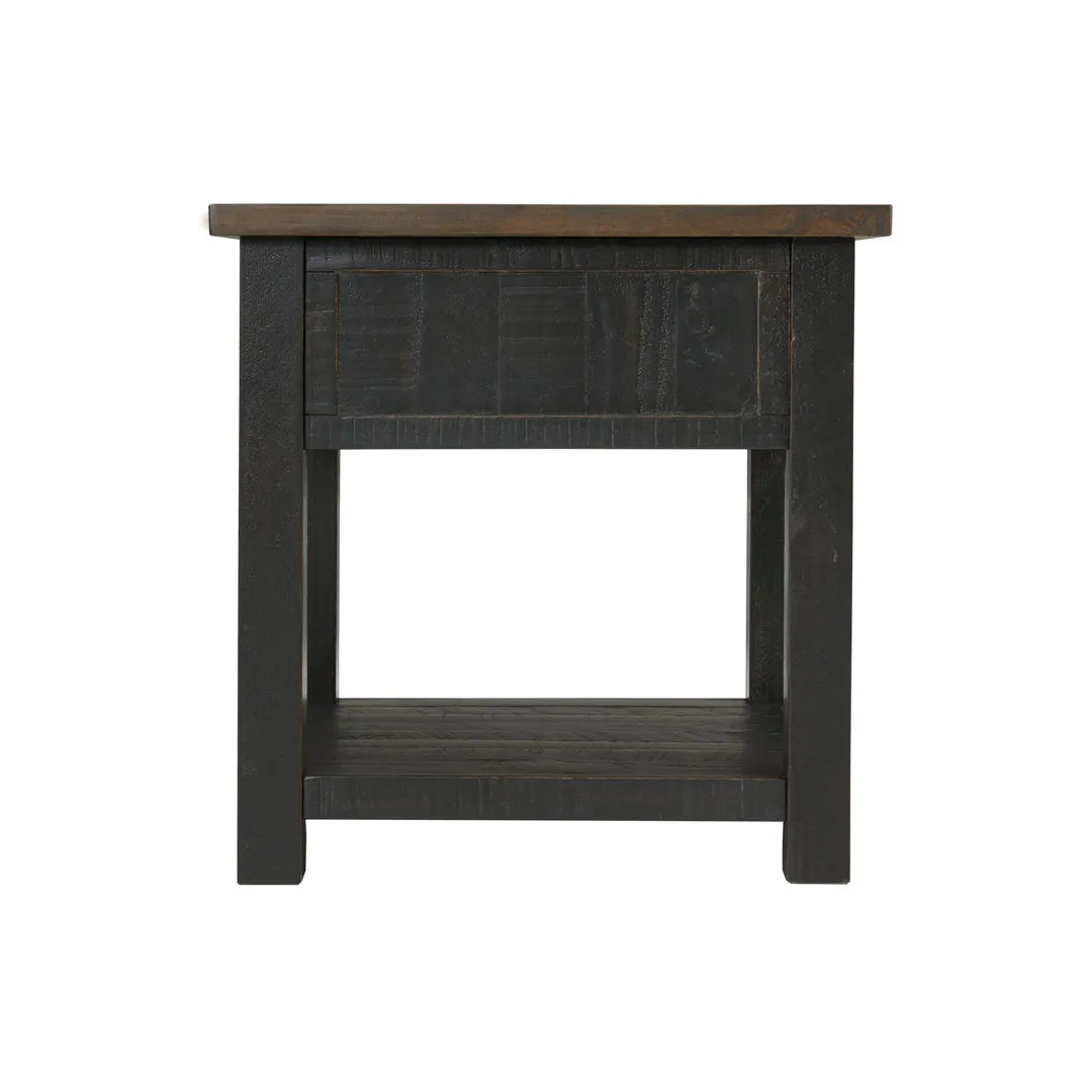 Holliman End Table with Storage Lark Manor™ Color: Black/Brown