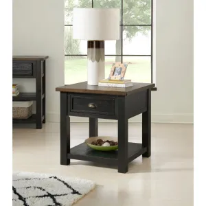 Holliman End Table with Storage Lark Manor™ Color: Black/Brown