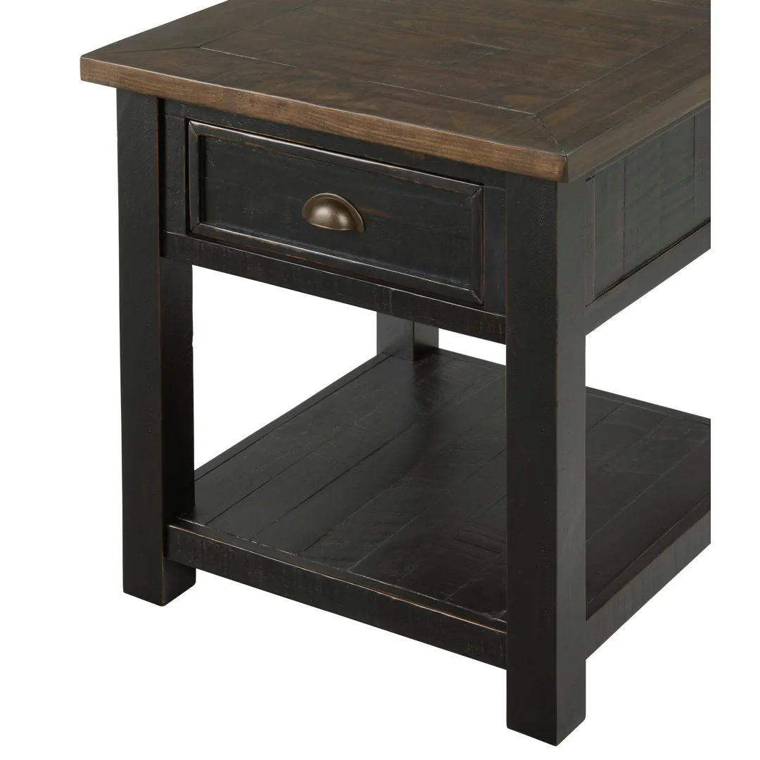 Holliman End Table with Storage Lark Manor™ Color: Black/Brown