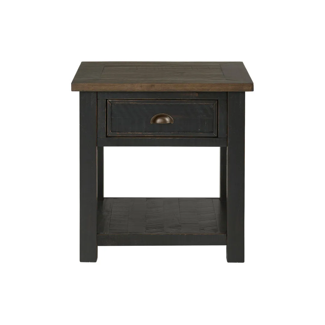Holliman End Table with Storage Lark Manor™ Color: Black/Brown