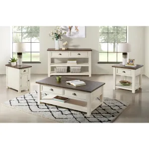 Holliman End Table with Storage Lark Manor™ Color: Cream White/Brown