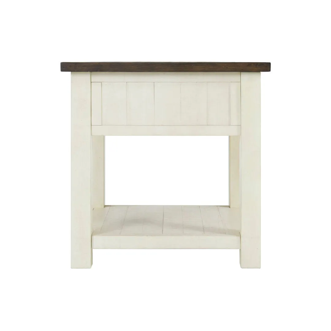 Holliman End Table with Storage Lark Manor™ Color: Cream White/Brown